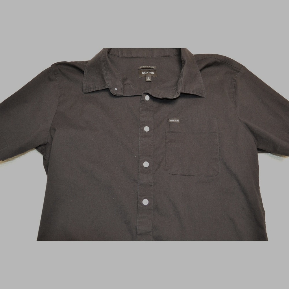 Brixton Standard Fit Charter Shirt Mens Small Short Sleeve Black Button Down‎